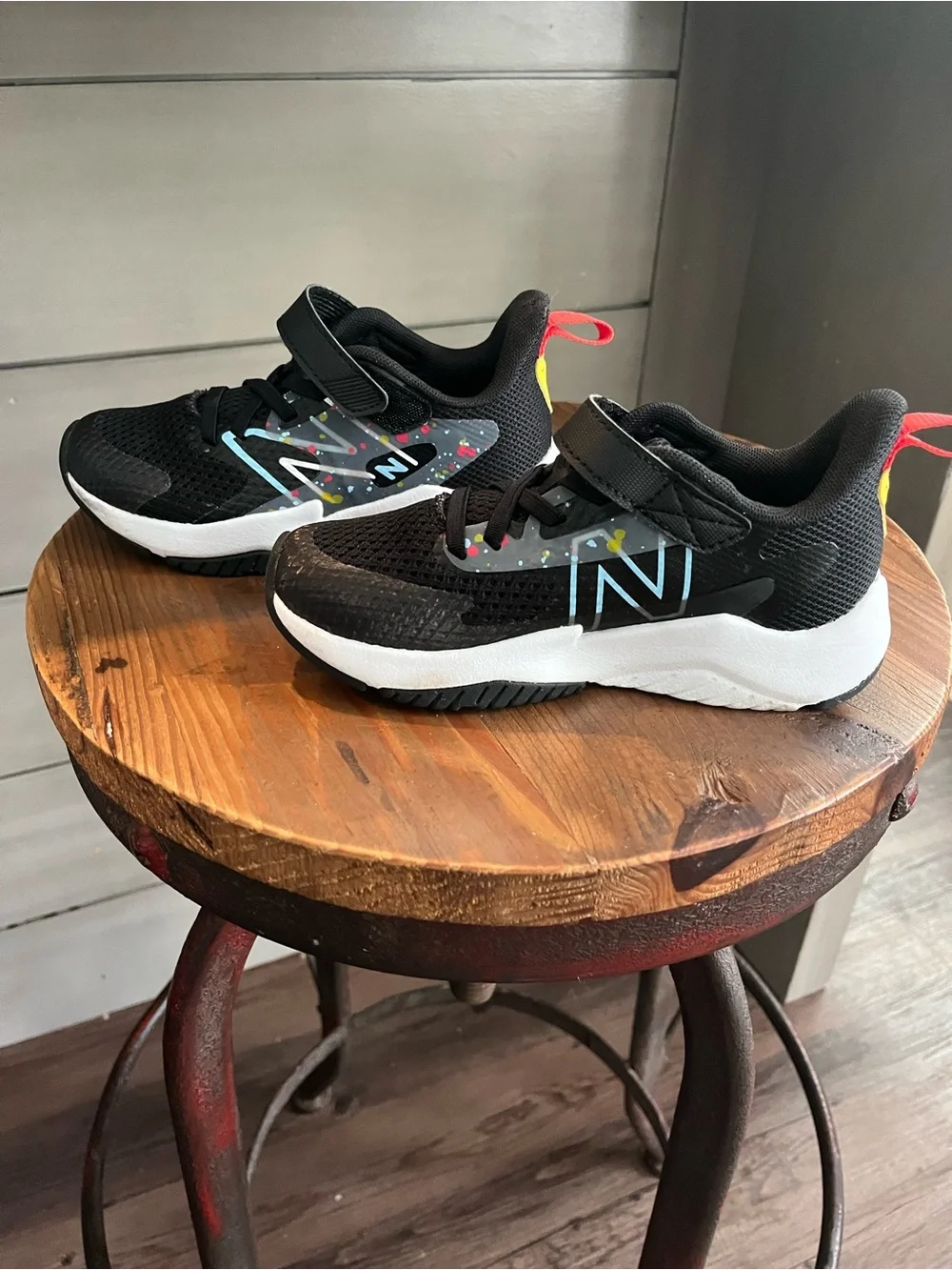 New Balance Black Kids' Sneakers with Multicolor Accents